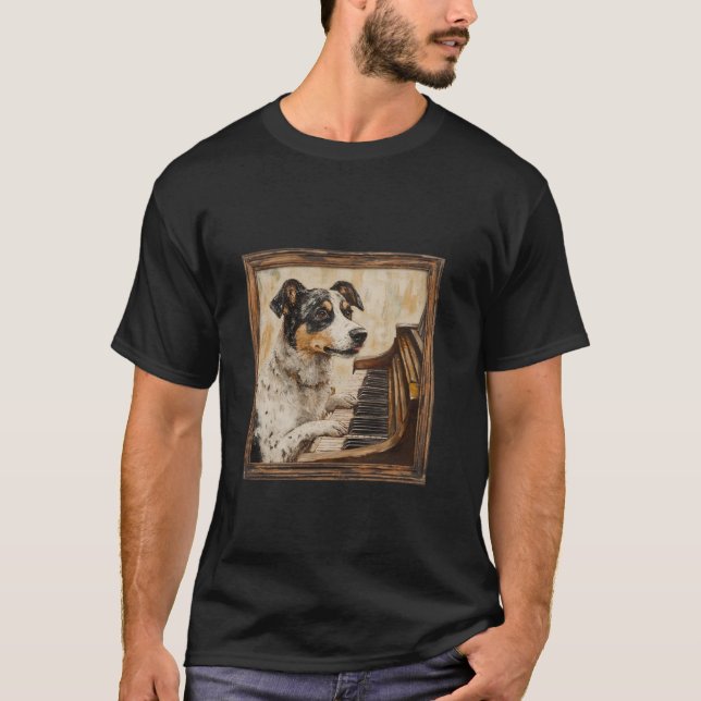 Camiseta Cão de Gado Piano Cão (Frente)