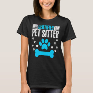 Camiseta Cão De Gato Sentado Humor Para Pet Sit Certificado