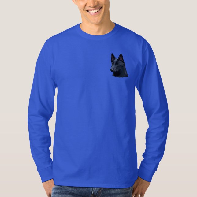 Camiseta Cão de german shepherd preto (Frente)