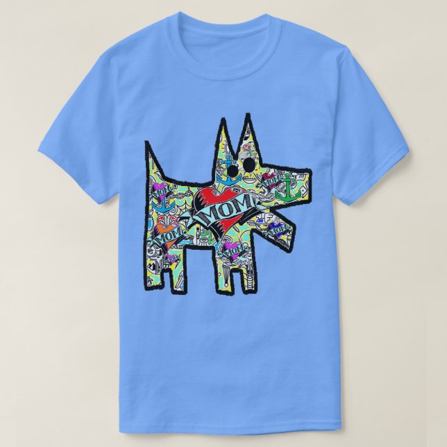 Camiseta Cão de Grafite de tatuagem (Frente do Design)