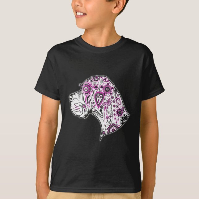 Camiseta Cão de grande porte Sugar Skull (Frente)