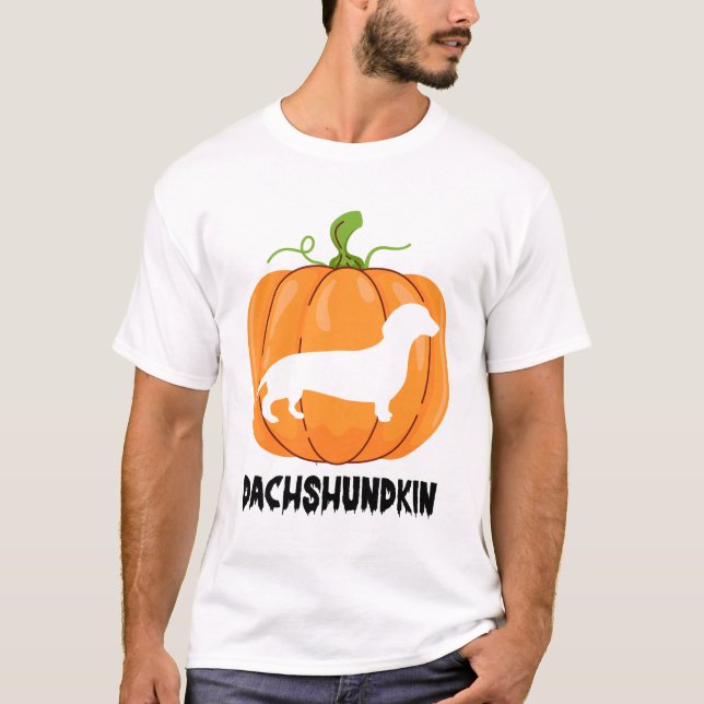 Camiseta Cão de Halloween Dachshund (Frente)