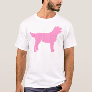 Camiseta Cão de Labradoodle (no rosa)