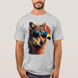 Camiseta Cão de lobo com óculos de sol nas ideias de presen