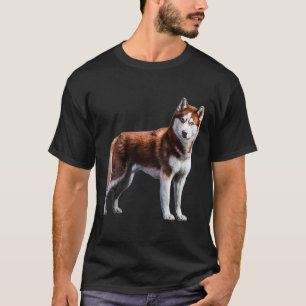 Camiseta Cão de Lobo Rouco Vermelho Siberiano Husky