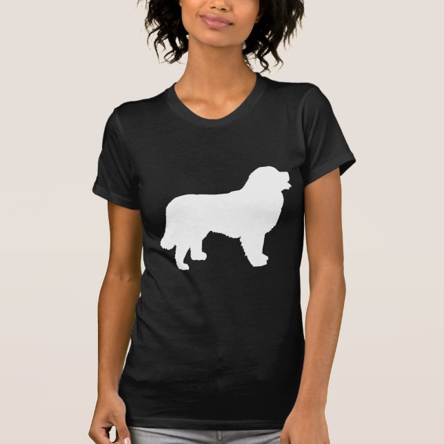 Camiseta Cão de montanha de Bernese (silhueta branca) (Frente)