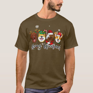 Camiseta cão de natal de woofmas feliz