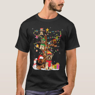 Camiseta Cão de Natal Divertido Yorkshire Terrier Árvore de