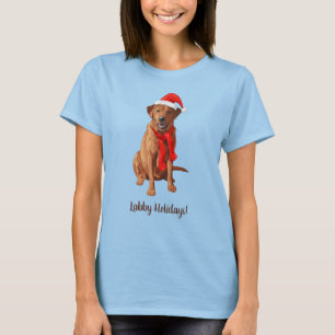 Camiseta Cão de Natal do Fox Red Labrador