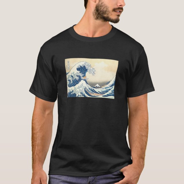 Camiseta Cão de Navegação de Wave Corgi (Frente)