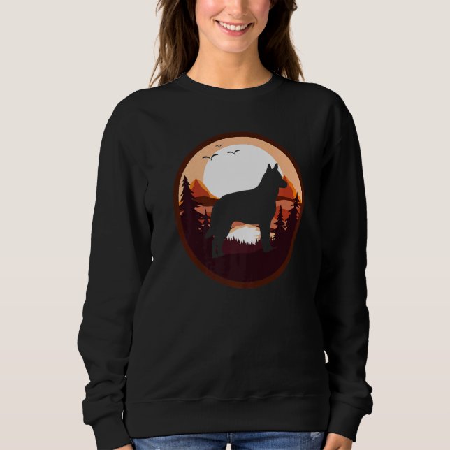 Camiseta Cão-de-Obra de Heeler Australiano Retro 5 (Frente)