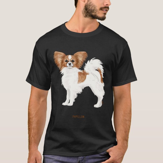 Camiseta Cão de Papillon Cinto 6 (Frente)