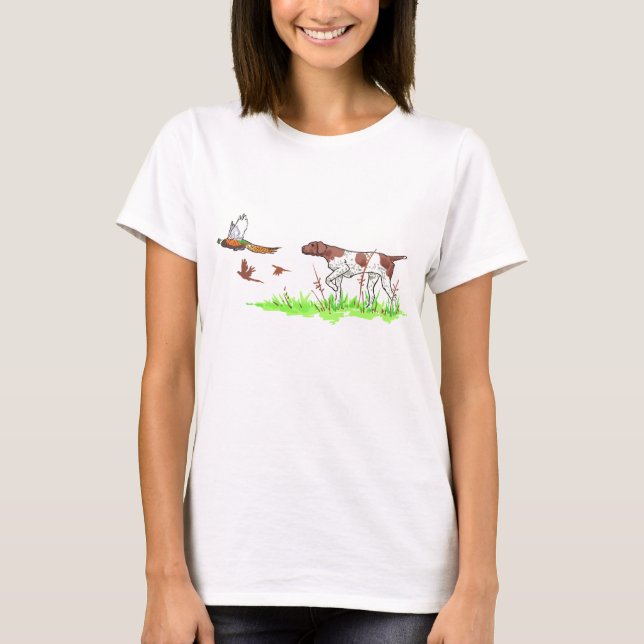Camiseta Cão-de-pássaro e faisões (Frente)