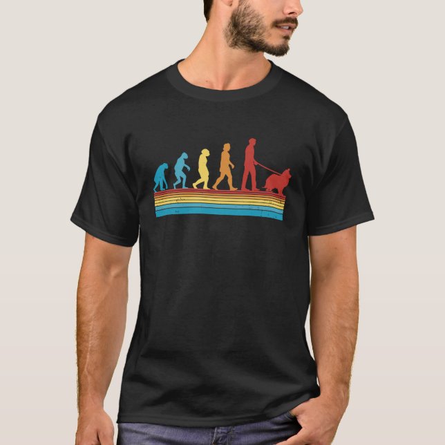 Camiseta Cão de Pastoreio Shetland Evolução Retro Mini Coll (Frente)
