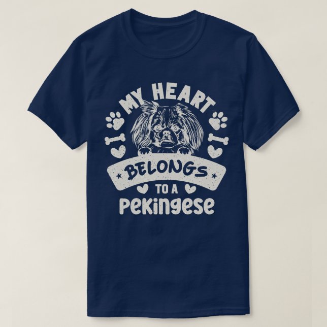 Camiseta Cão de Pekingese Cujo Cachinho 1 (Frente do Design)