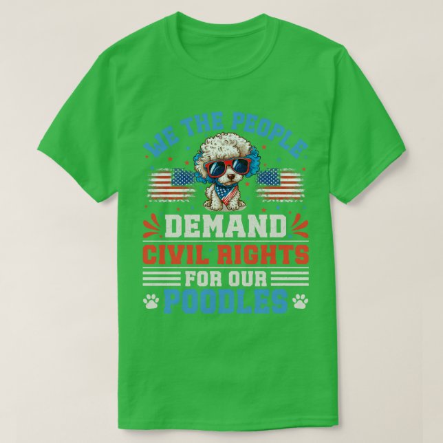 Camiseta Cão de Poodle Patriótico (Frente do Design)