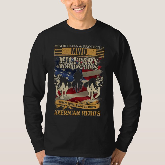 Camiseta Cão de Trabalho Militar - Patriótico do Herói Amer (Frente)