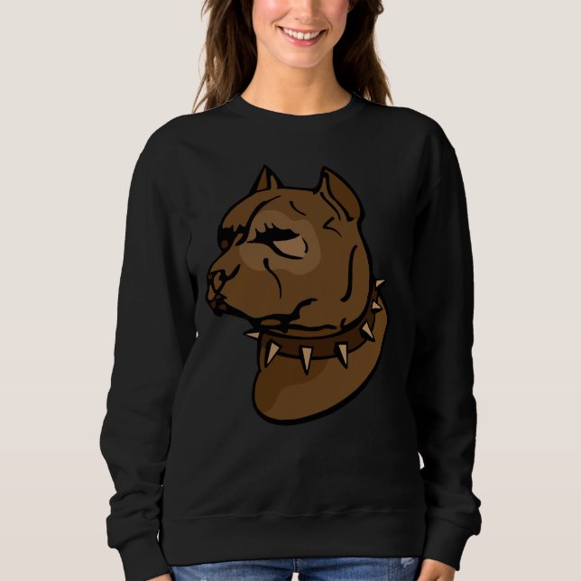 Camiseta Cão-de-vidro castanho com coleira (Frente)