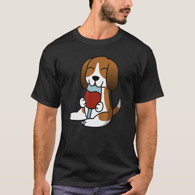 Camiseta Cão de Vinho do Bebendo de Caça-Cama (Frente)