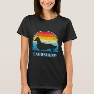 Camiseta Cão de Vintagem de Dachshund de Cabelo Longo