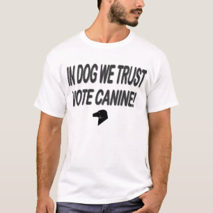 Camiseta Cão de Voto com Texto Preto