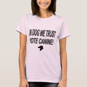 Camiseta Cão de Voto com Texto Preto