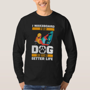 Camiseta Cão de Wakeboard Wakeboarder Wakeboarding