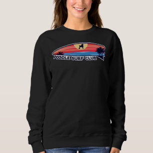 Camiseta Cão do Clube de Surf de Poodle no Surfboard