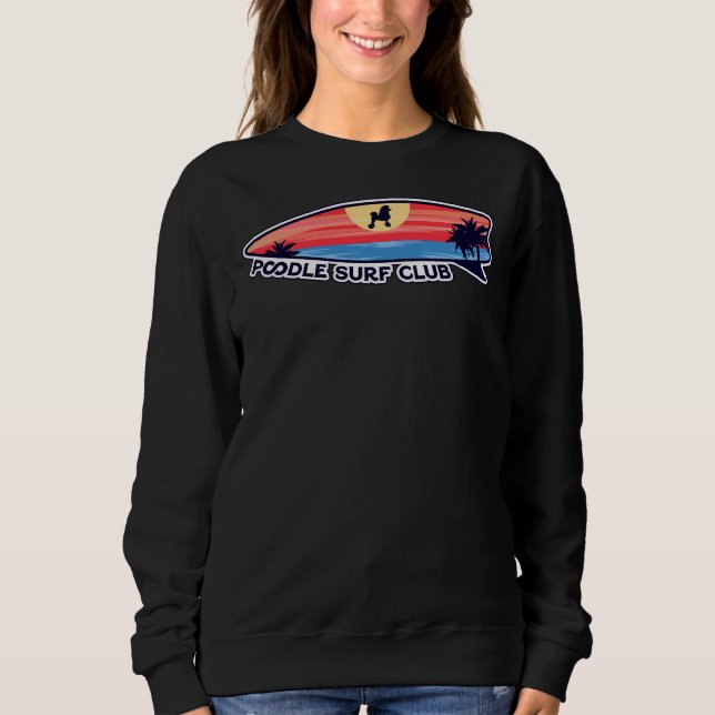 Camiseta Cão do Clube de Surf de Poodle no Surfboard (Frente)