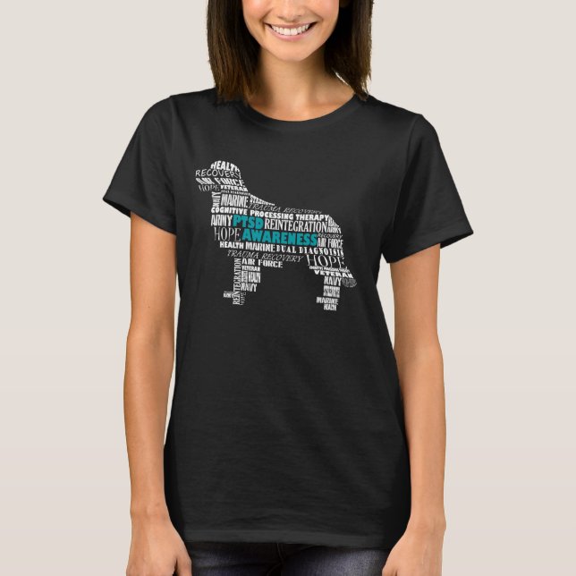 Camiseta Cão do Consciência-Serviço de PTSD (Frente)