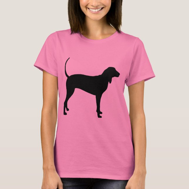 Camiseta Cão do Coonhound (preto) (Frente)