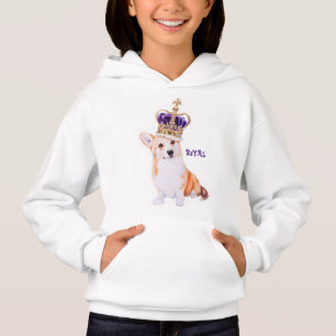 Camiseta Cão do corgi da aguarela na coroa real