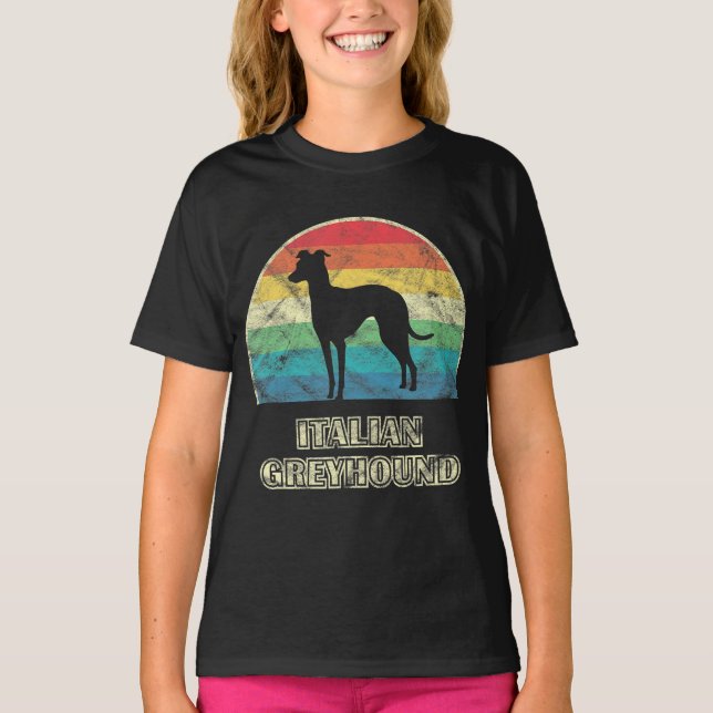 Camiseta cão do estilo greyhound italiano (Frente)