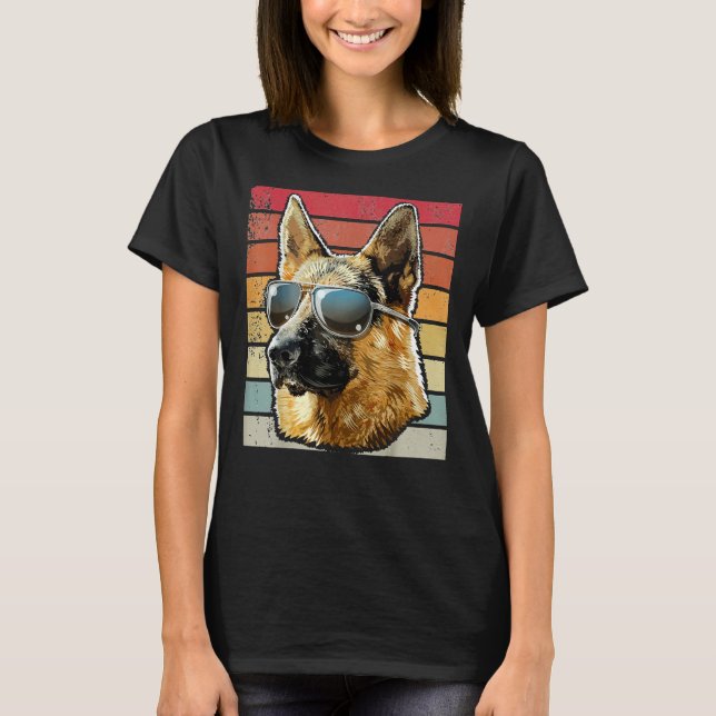 Camiseta Cão do German shepherd do German shepherd retroati (Frente)