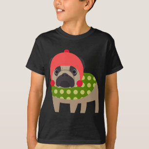 Camiseta Cão do Pug do Natal