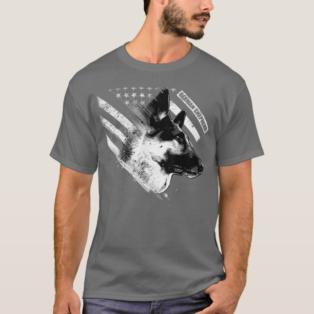Camiseta cão do serviço de german shepherd (Frente)
