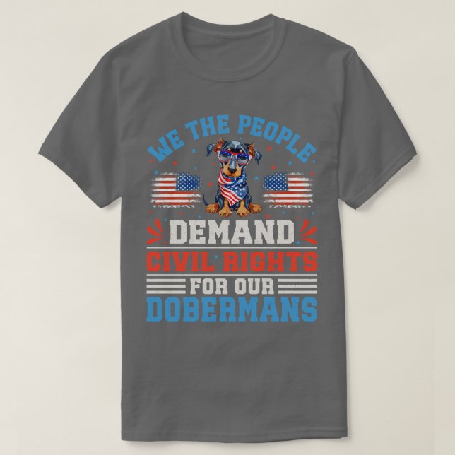 Camiseta Cão Doberman Patriótico (Frente do Design)