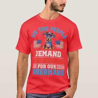 Camiseta Cão Doberman Patriótico