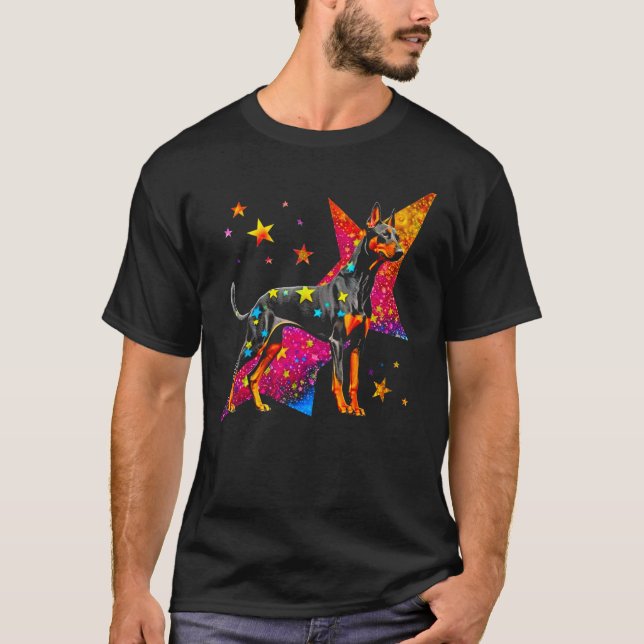 Camiseta Cão Doberman Pinscher Espaço Astrofísica (Frente)