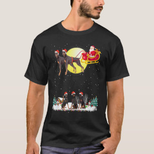 Camiseta Cão Doberman Pinscher Rena de Natal Árvore de Nata