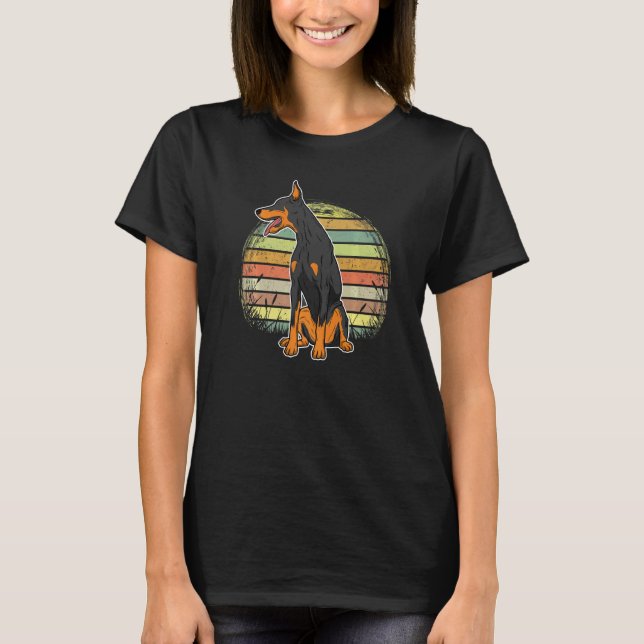 Camiseta Cão Dobermann Pôr do Sol 3 (Frente)