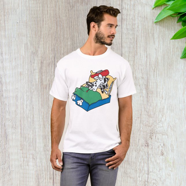Camiseta Cão Doente Na Cama (Criador carregado)