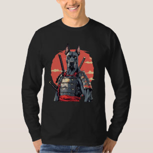 Camiseta Cão Dogue Alemão Japonês Estilo Ukiyo e Cães Samur