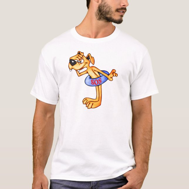 Camiseta Cão dos desenhos animados do salvamento do (Frente)