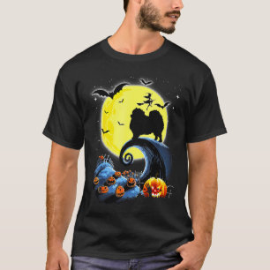 Camiseta Cão E Dia de as Bruxas engraçado De Lua Da Pomerân