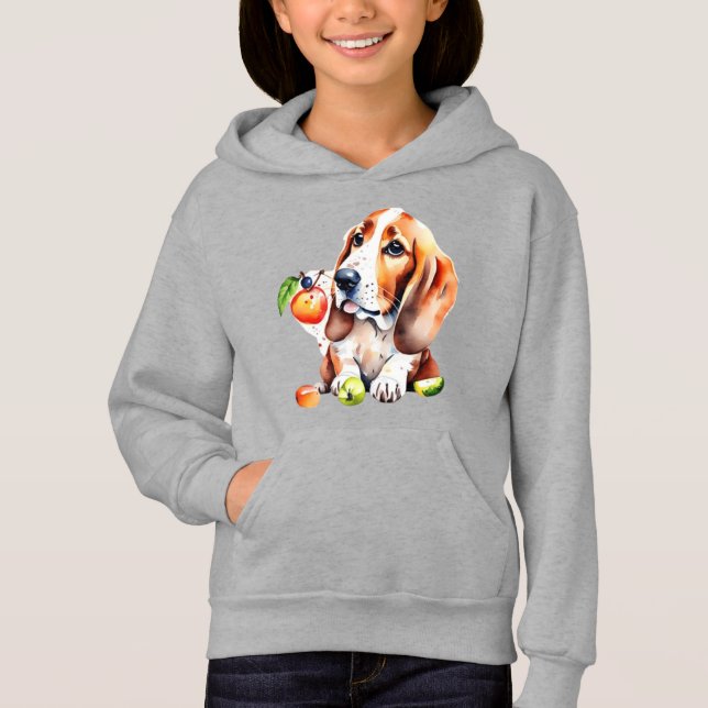 Camiseta Cão e frutas bonitos (Frente)