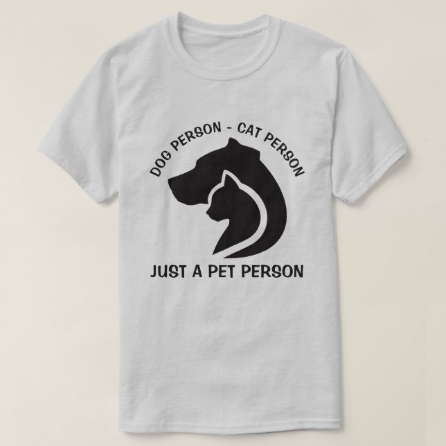 Camiseta Cão e Gato Pretos e Brancos (Frente do Design)