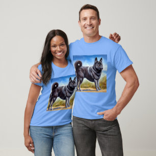 Camiseta Cão Elkhound Negro Norueguês
