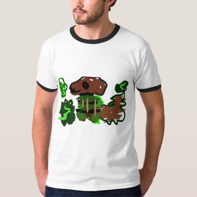 Camiseta cão em verde (Frente)