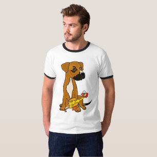 Camiseta Cão engraçado da mistura do pugilista com o